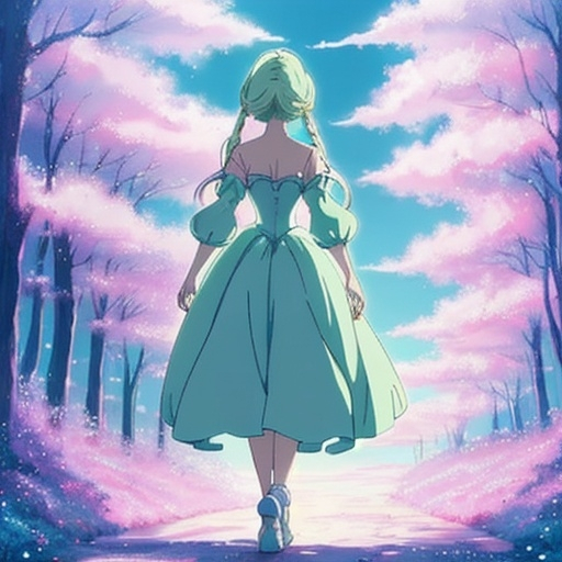 Prompt: anime, detailed, story book, fairytale, wrong story, walk away. Dreamy pastels.