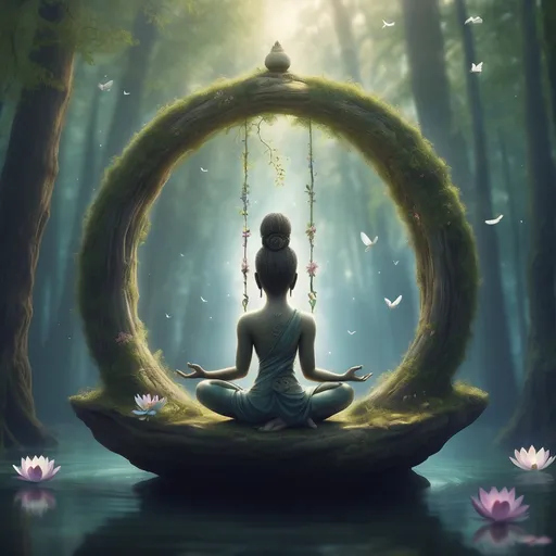 Prompt: State of mind restoring balance, others souls, responsibility, leave bad situations that do not belong to us, frees us from stress, peaceful, balance, freeing, whimsical