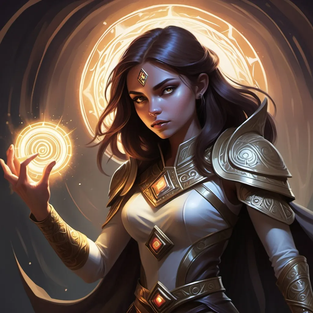 Prompt: kan je een foto genareren voor deze text(Elara begint haar eigen krachten te begrijpen en slaagt erin de eerste twee delen van het amulet te vinden. Maar met elke overwinning leert ze ook hoe groot het gevaar is. Ze krijgt visioenen van wat de Schaduwkoning met haar familie zal doen als ze faalt. Dit alles brengt haar dichter bij haar eigen innerlijke kracht.)