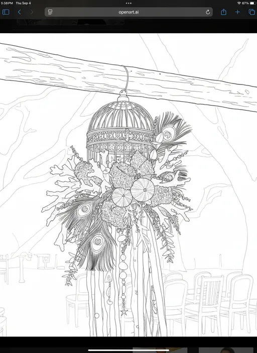 Prompt: Use this image and create a coloring book outline of it 


