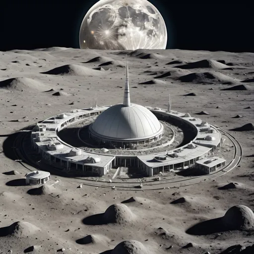 Prompt: A city of a googol people on the moon