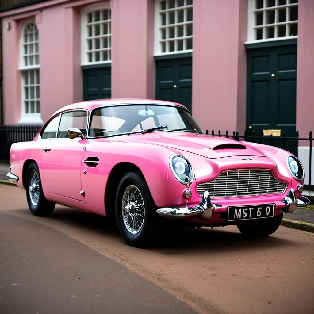 Prompt: pink aston marton db5 car vintage