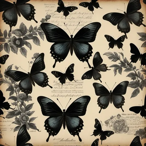 Prompt: black butterfly vintage