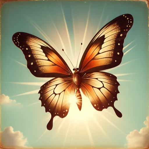 Prompt: Diamond butterfly in the sun vintage