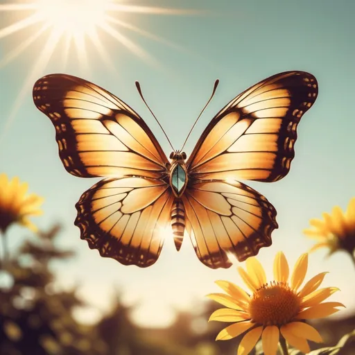 Prompt: Diamond butterfly in the sun vintage