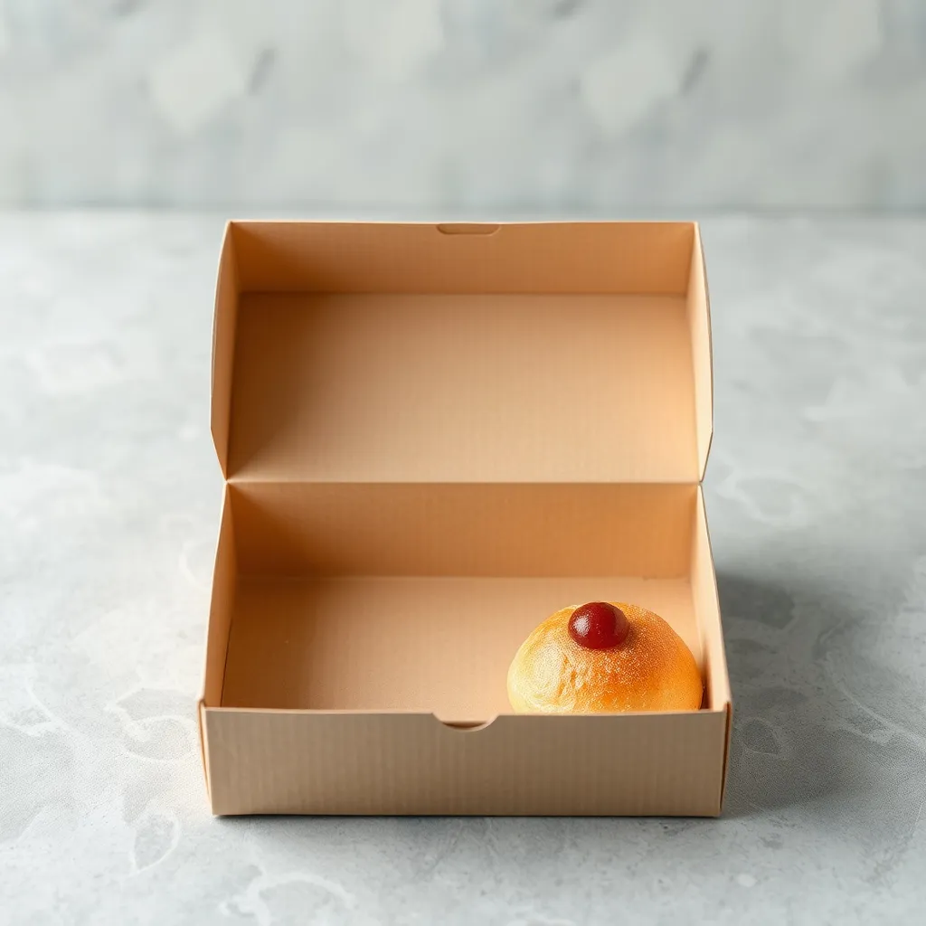 Prompt: empty paper pastry box