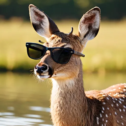 Prompt: waterdeer + sunglass