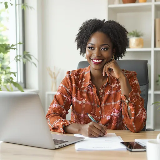 Prompt: a black business women is advising businness in africa
