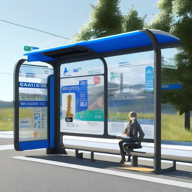 Prompt: made a modern bus stop (halte)