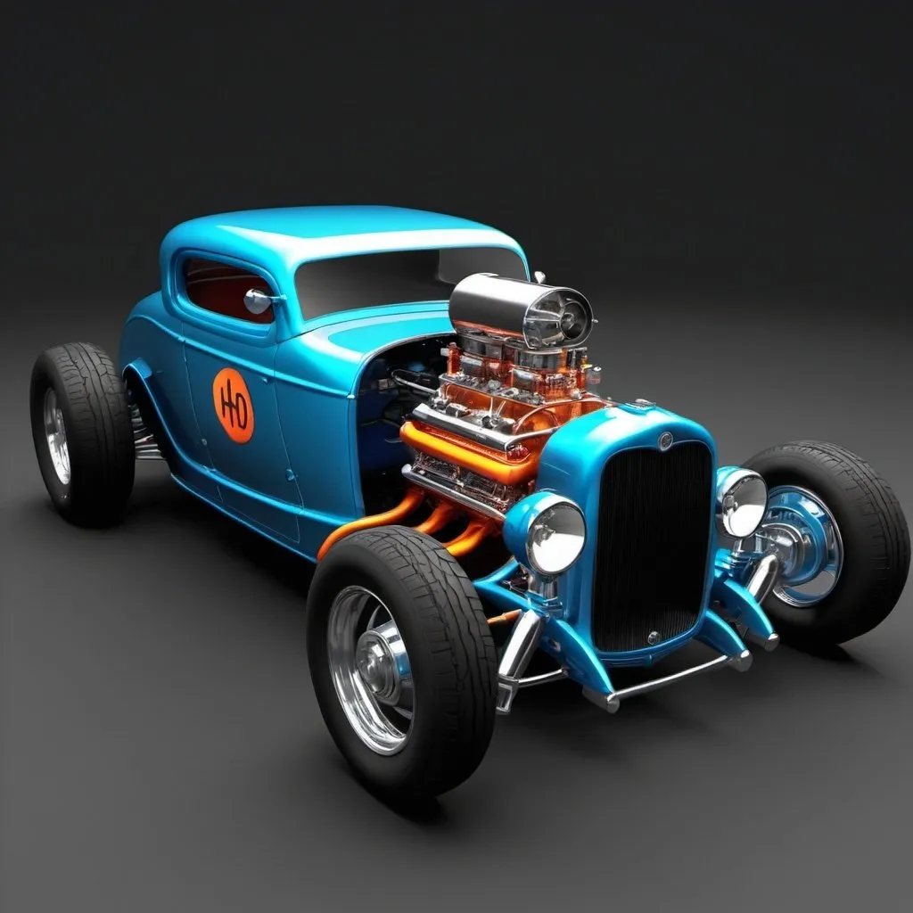 Prompt: create a 3d ultra high definition image of hydrogen hot rod 




