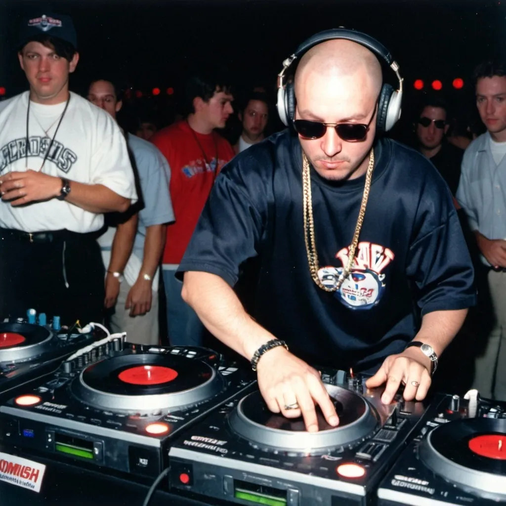 Prompt: dj commish at the 1995 wrong way u.s.a. dj mixing finals