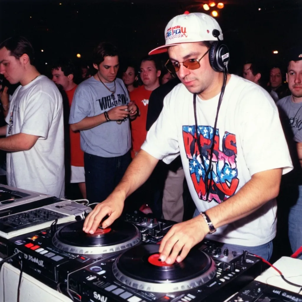 Prompt: dj sloppy saul of the 1993 wrong way u.s.a. dj mixing finals