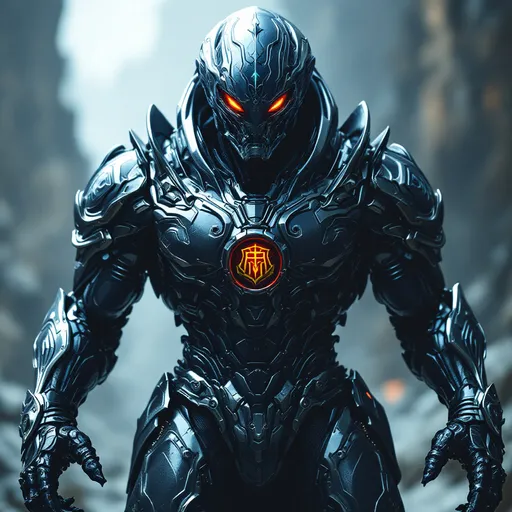 Prompt: Sci-fi Alien military Knight wearing power armor
