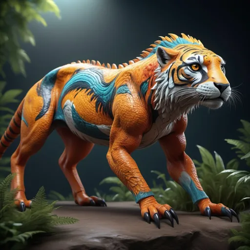 Prompt: 3D realistic animal, beautifully rendered, intricate details, lifelike texture, dynamic pose, vibrant colors, dramatic lighting, capturing the essence of the creature, surrounded by a natural setting, high quality, ultra-detailed, suitable for digital art showcase, showcasing depth and perspective.