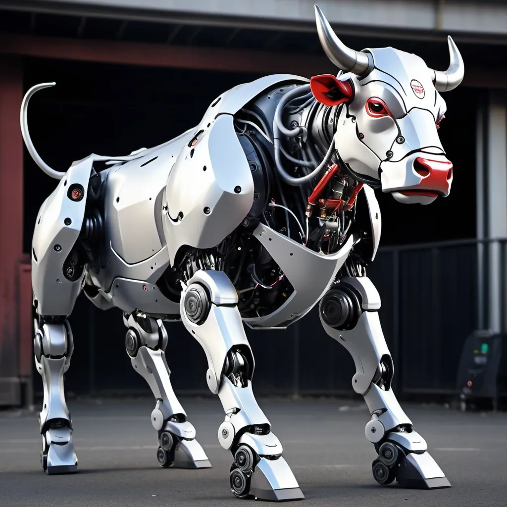 Prompt: robot bull