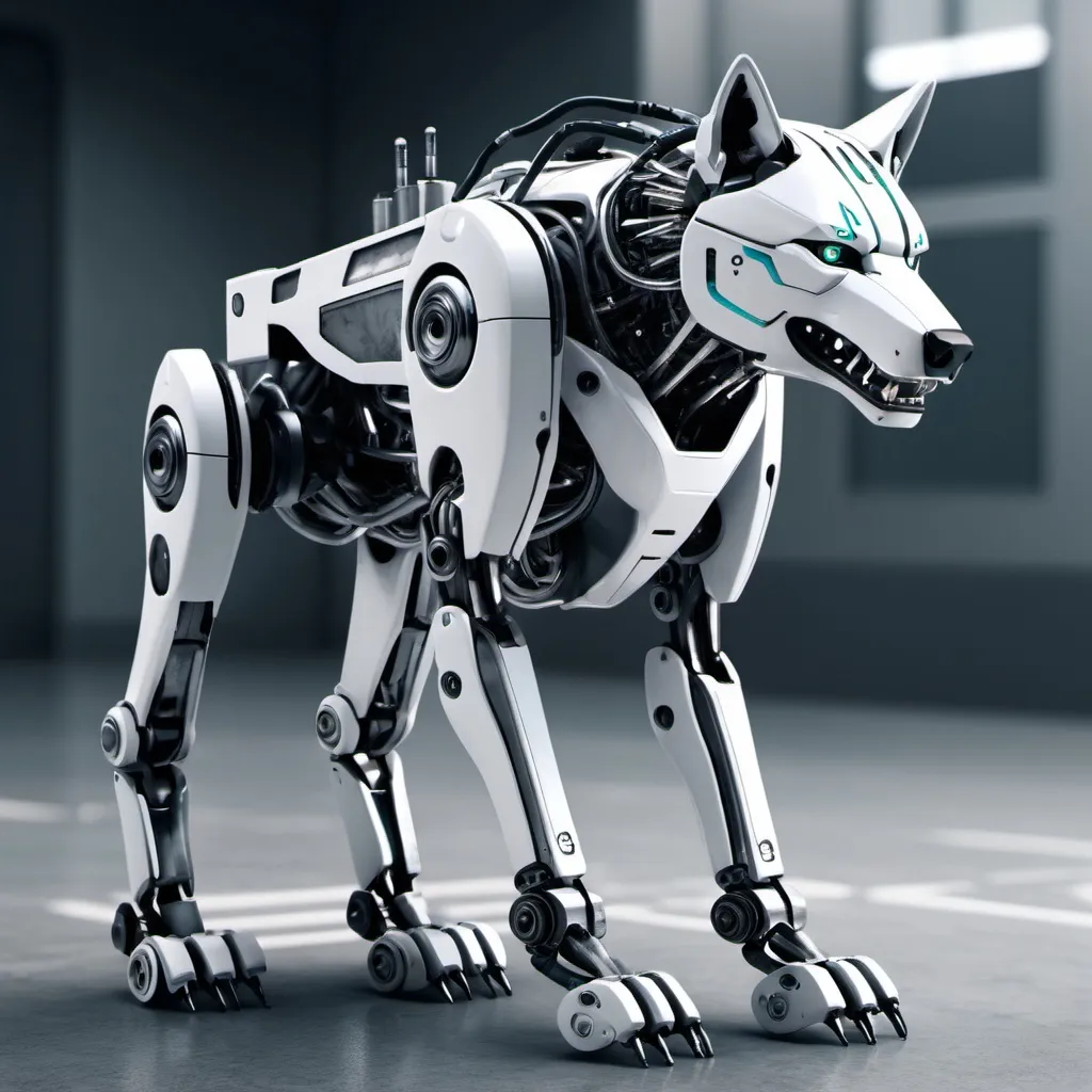 Prompt: robot wolf