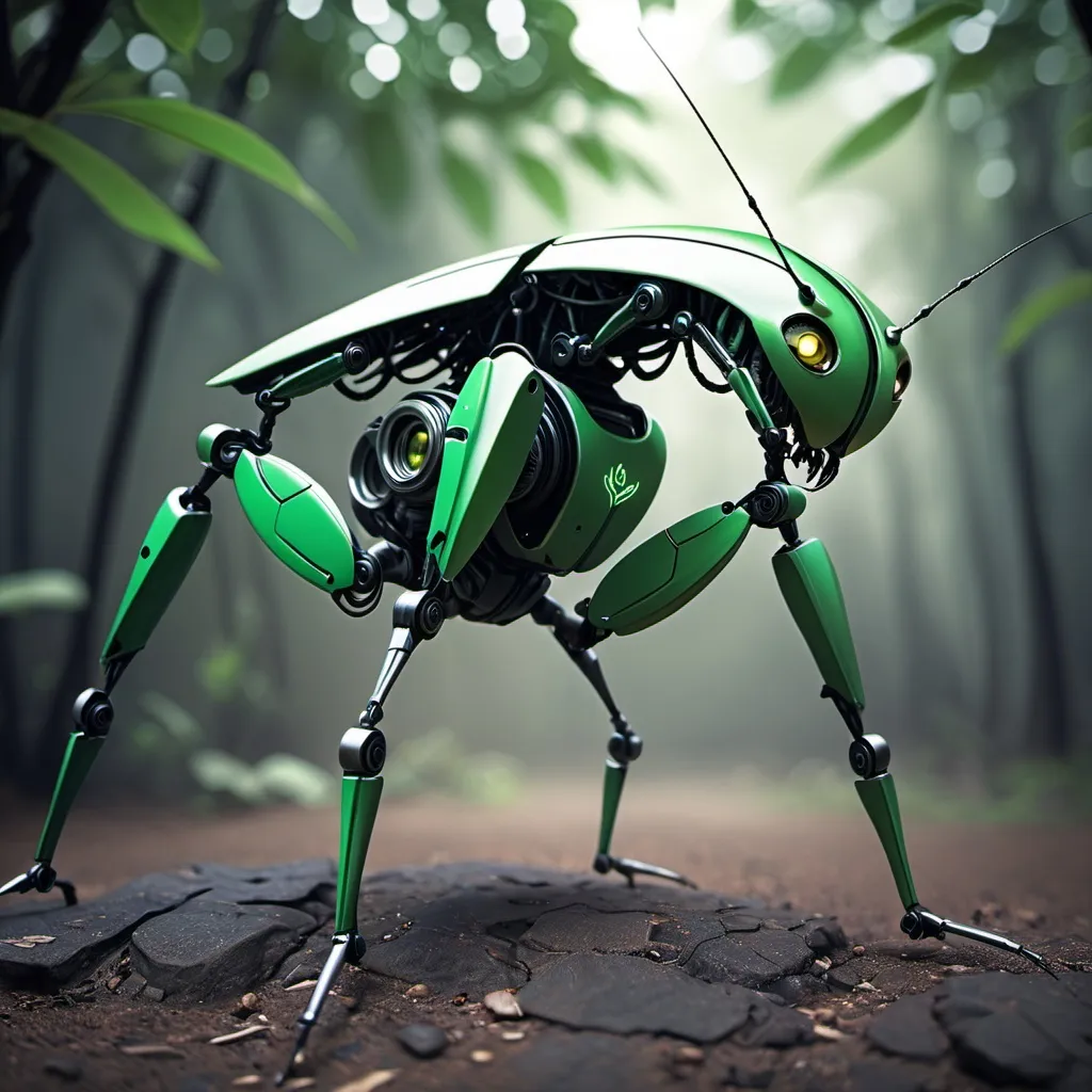Prompt: robot mantis