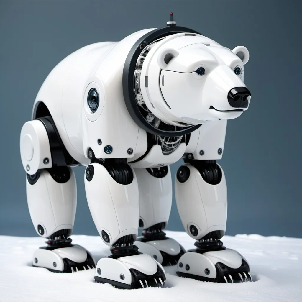 Prompt: robot polar bear
