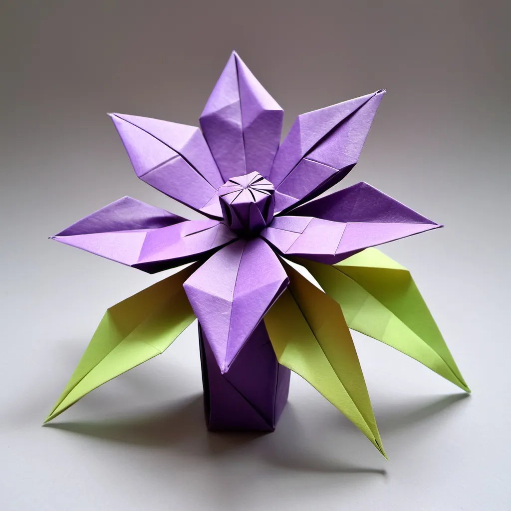 Prompt: origami clematis