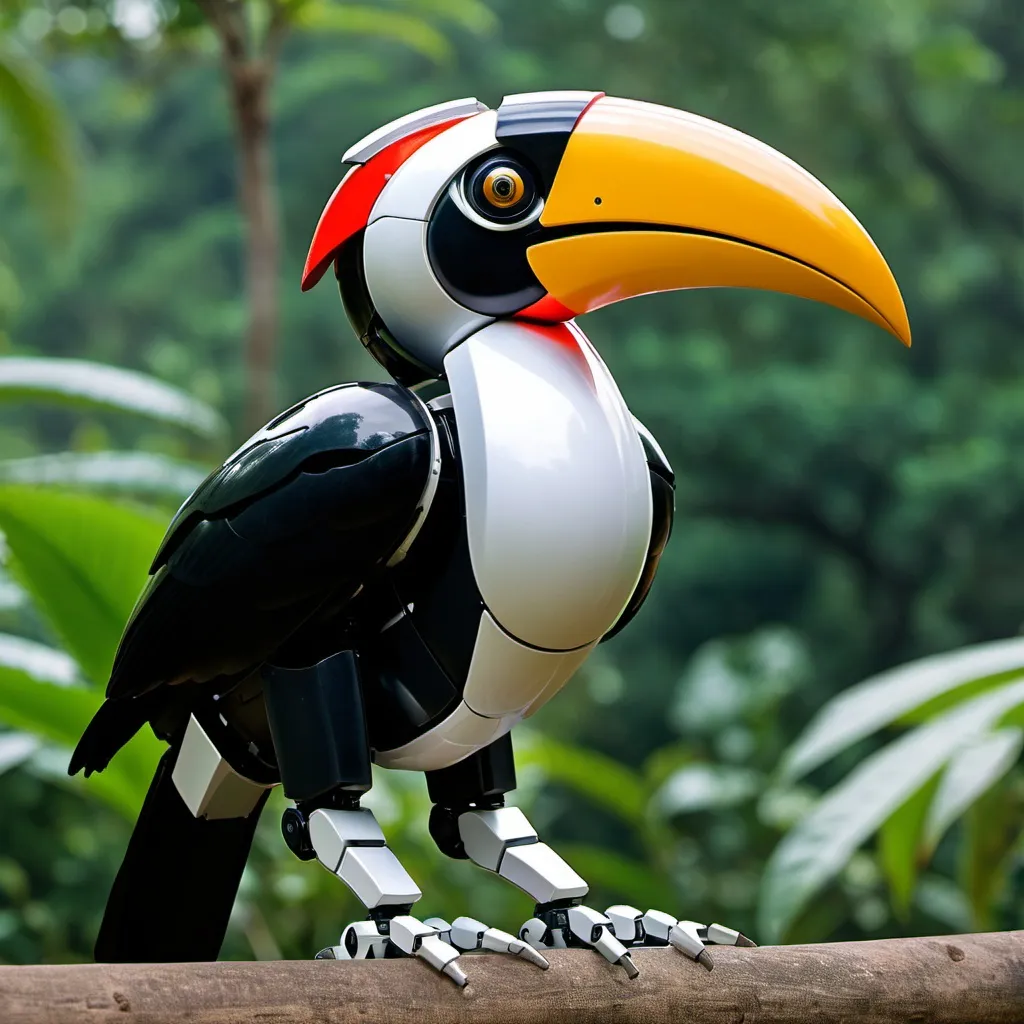 Prompt: robot hornbill