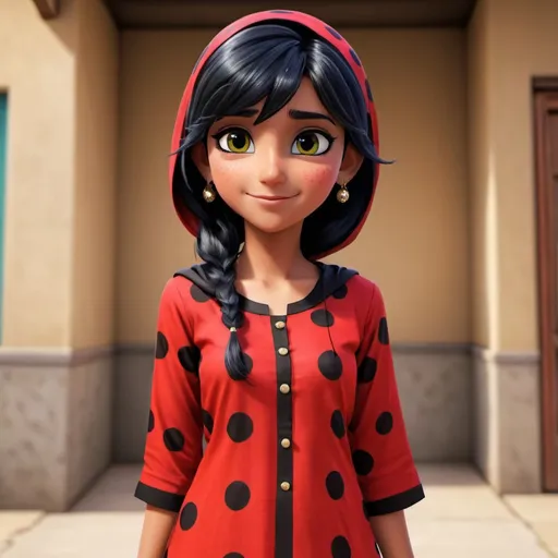 Prompt: miraculous ladybug in shalwar kameez