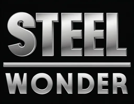 Prompt: a black and white logo with the words steel wonder on it's side and a silver logo with the words steel wonder on it, Felipe Seade, international typographic style, logo, a digital rendering