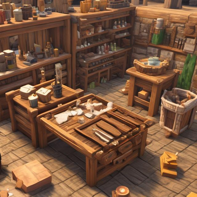 Prompt: thumbnail of a custom crafting table