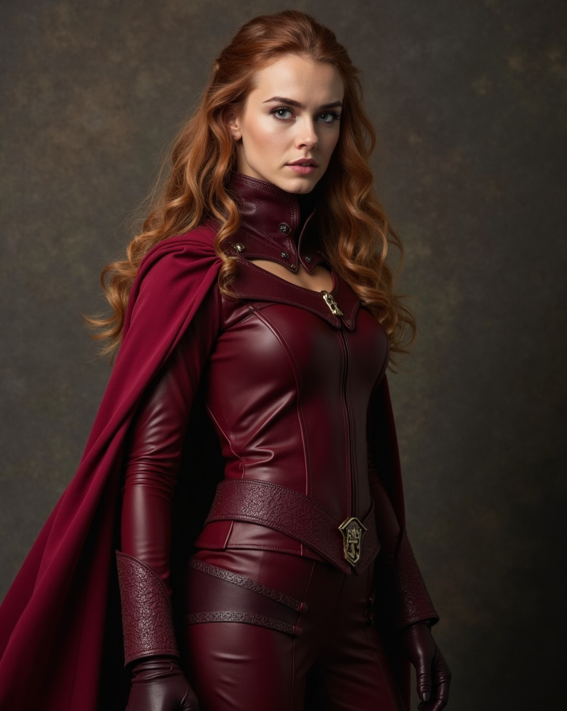 Prompt: Hermione Granger as The Scarlet Witch