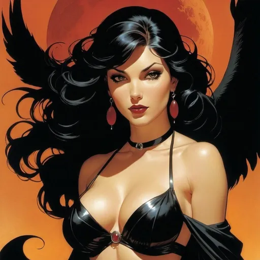 Prompt: From the dawn of creation, the first wife of Adam, the beautiful, well endowed, daughter of darkness Lilith by Adam Hughes

