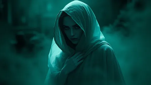 Prompt: (the spectre), mysterious cloaked beautiful female figure, (haunting expression), ethereal presence shrouded in shadows, enveloped by mist, deep green and white color tones contrasting with (cool ambient lighting), surreal landscape, eerie atmosphere, captivating yet unsettling mood, ultra-detailed, high quality, invoking intrigue and curiosity, cinematic depth with dramatic lighting and shadow play.