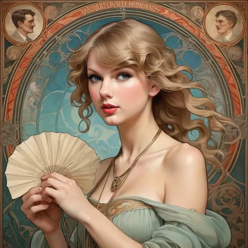 Prompt: Taylor Swift as Ralph Vaughan Williams
The Lark Ascending 1921 by Alphonse Mucha