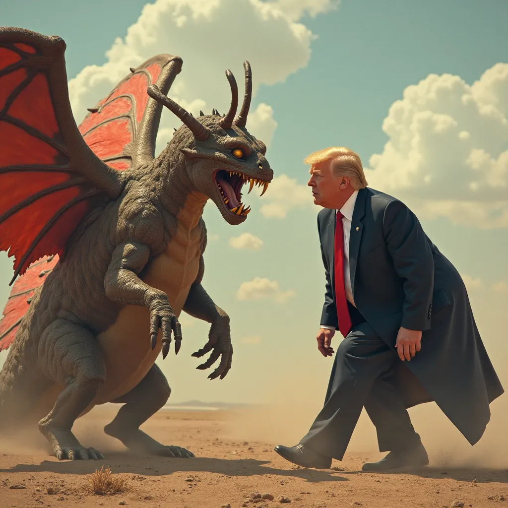 Prompt: Mothra vs. Donald Trump