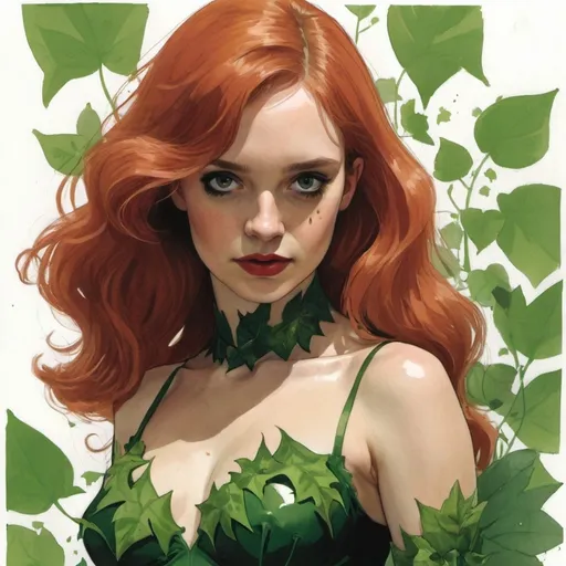 Prompt: Maya Hawke as Poison Ivy by Adam Hughes