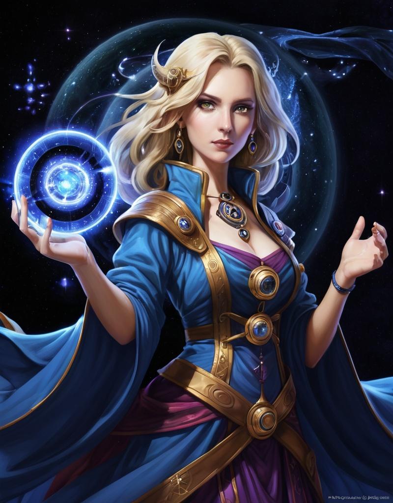 Prompt: Lynia Tempus, The Sorceress Of Time And Space