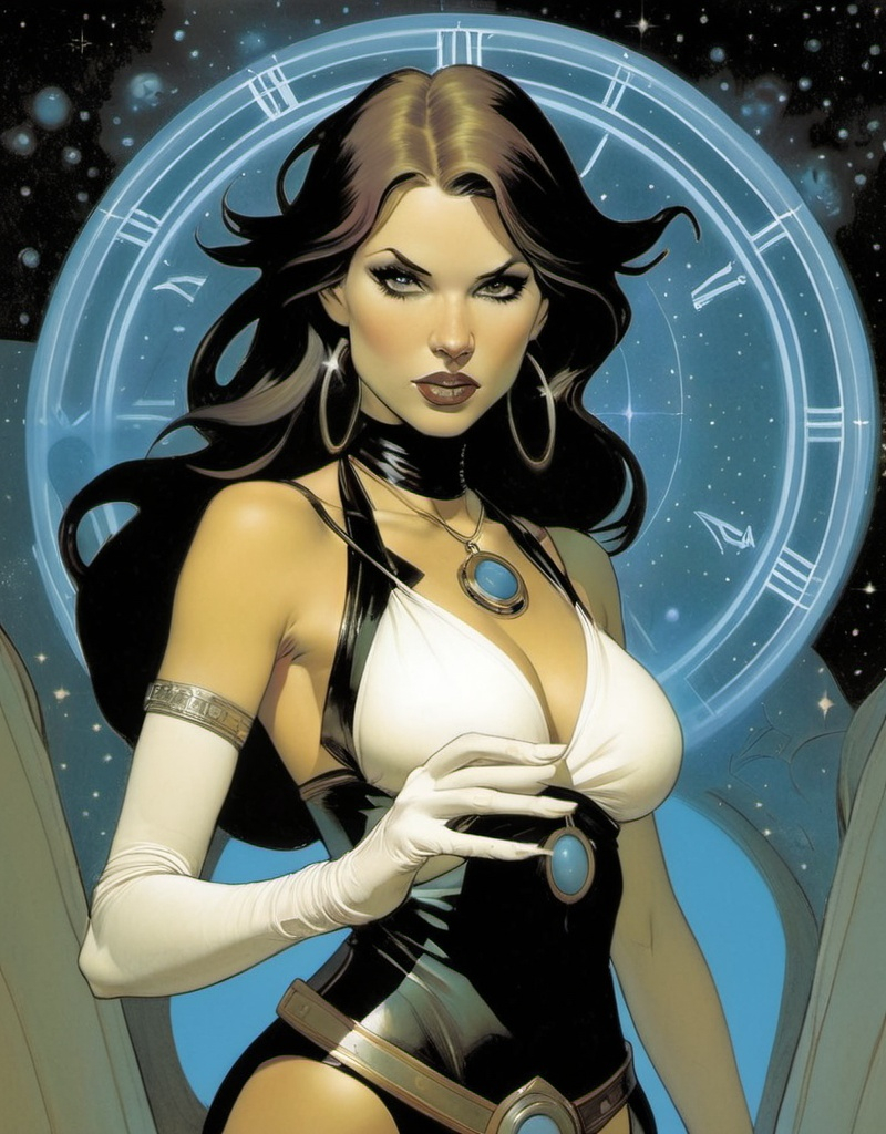 Prompt: Lynia Tempus, The Sorceress Of Time And Space by Adam Hughes