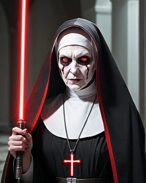 Prompt: the nun sith lord