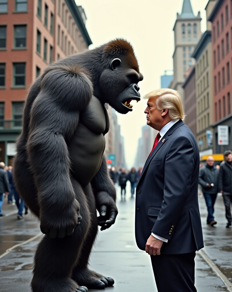 Prompt: King Kong vs. Donald Trump