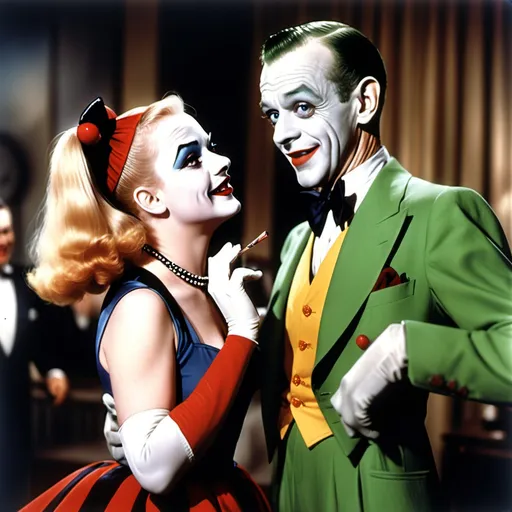 Prompt: fred astaire joker, ginger rogers harley quinn