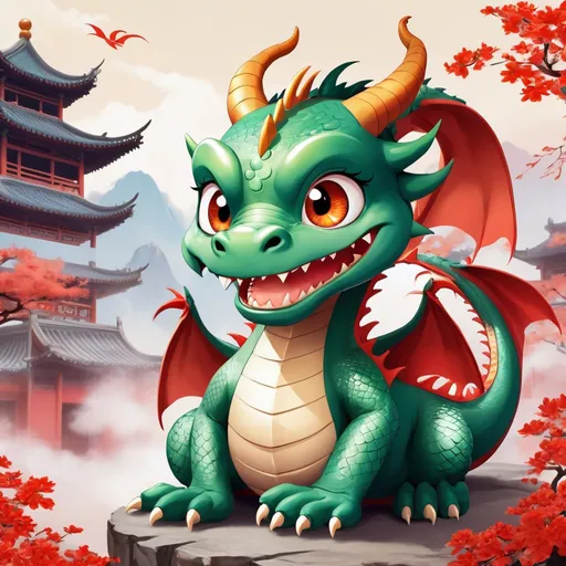 Prompt: (Dragon with Chinese cultural background)
(Anime style mischievous and cute)