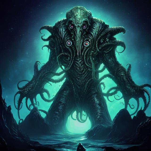 Prompt: a elder god roaming the universe   
