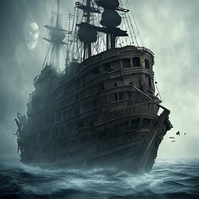Prompt: scary ghost  ship