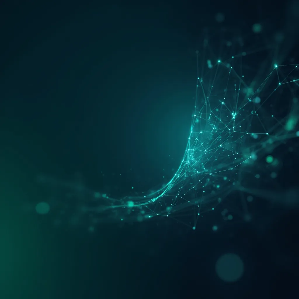 Prompt: futuristic digital background, sleek and modern design, focusing on technology and innovation, abstract shapes and lines, cool tones of blue and green, high-tech ambiance, visually appealing and professional, minimalistic yet engaging, high-quality 4K resolution, suggests advancement and software development.