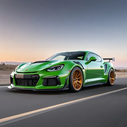 Prompt: could you show me how porsche gt3rs and camaro zl1 in one car would look like