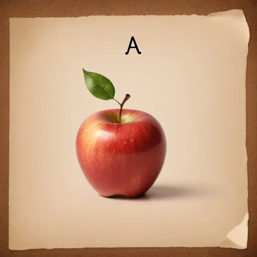 Prompt: A for apple written in letters for teaching purposes 