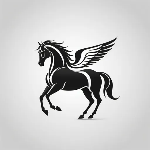 Prompt: /imagine a sleek and elegant logo featuring a winged horse, combining elements of modern and classic design. The horse should have powerful wings spread wide, symbolizing freedom and strength. Use clean lines and a minimalist style, with a monochrome color palette for a sophisticated look. The design should be suitable for a high-end brand, evoking luxury and excellence.
