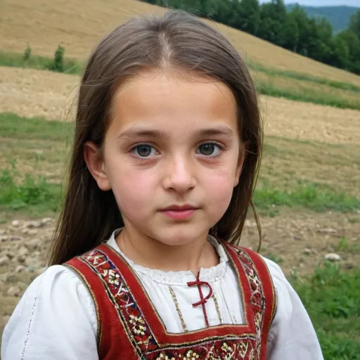 Prompt: Little girl from serbia 14. centuries