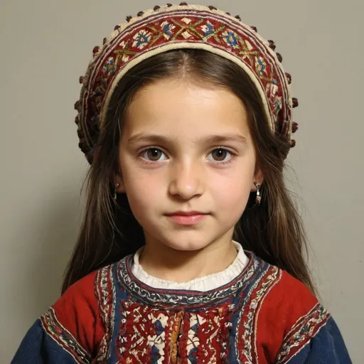 Prompt: Little girl from serbia 14. centuries