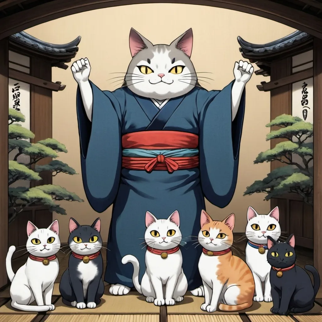 Prompt: yokai of cats