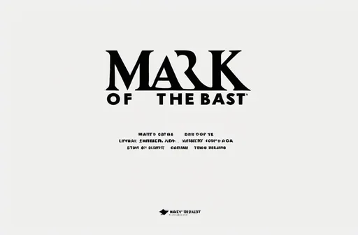 Prompt: 'mark of the beast " poster title text on a white background

