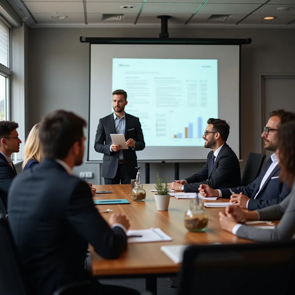 Prompt: Make a presentation to the salesmen